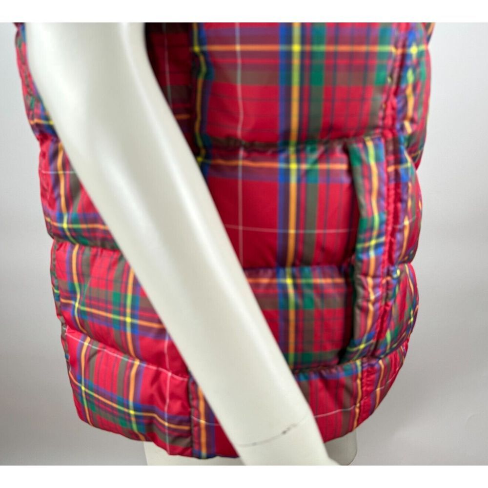 Lands End Down Puffer Vest Women L 14-16 NWOT Full Zip Sleeveless Jacket Tartan - Picture 11 of 13